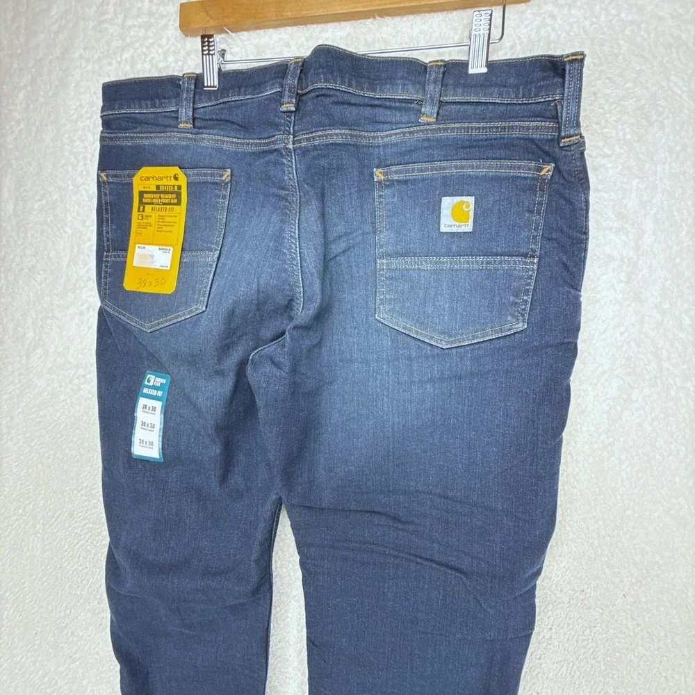 Carhartt Rugged Flex Relaxed Fit Fleece Lined Jeans Mens 38x30 BD4939-M‎ Blue